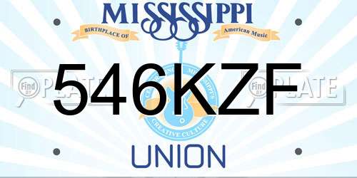 546KZF Mississippi License Plate