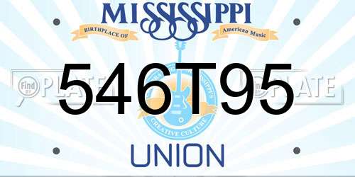 546T95 Mississippi License Plate