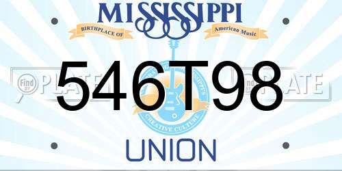 546T98 Mississippi License Plate