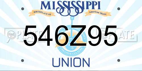 546Z95 Mississippi License Plate
