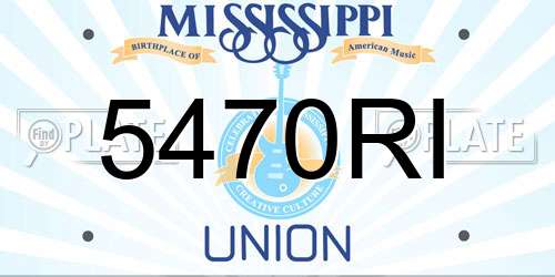 5470RI Mississippi License Plate