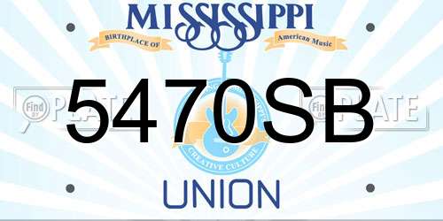 5470SB Mississippi License Plate