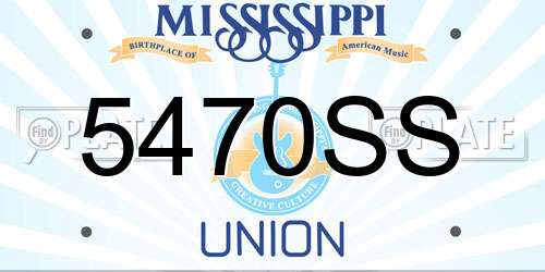 5470SS Mississippi License Plate