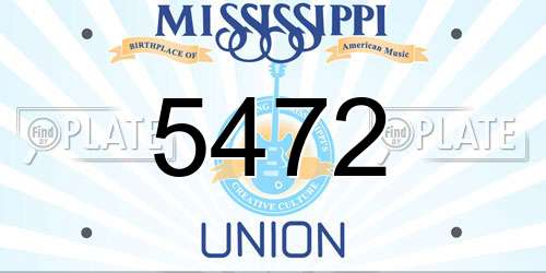 5472 Mississippi License Plate