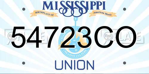 54723CO Mississippi License Plate