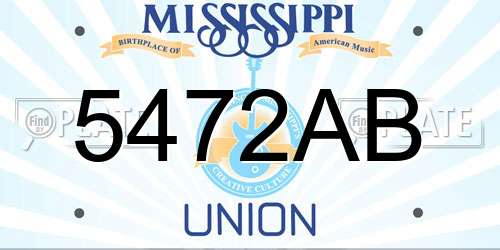 5472AB Mississippi License Plate