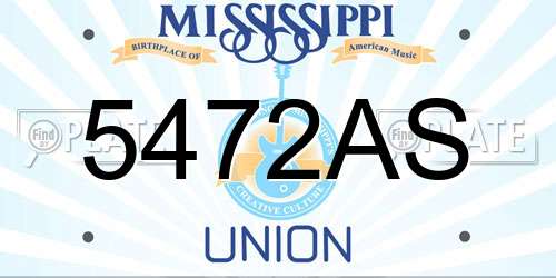 5472AS Mississippi License Plate