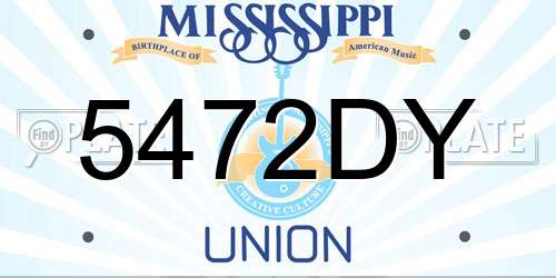 5472DY Mississippi License Plate