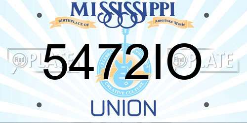 5472IO Mississippi License Plate