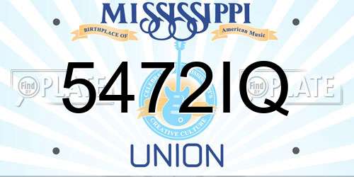 5472IQ Mississippi License Plate