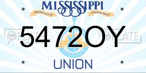 5472OY Mississippi License Plate