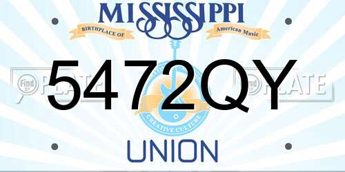 5472QY Mississippi License Plate