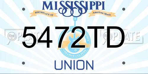 5472TD Mississippi License Plate