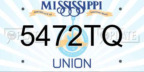 5472TQ Mississippi License Plate