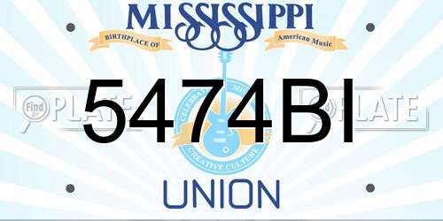 5474BI Mississippi License Plate