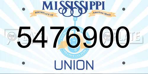 5476900 Mississippi License Plate