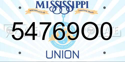 54769O0 Mississippi License Plate
