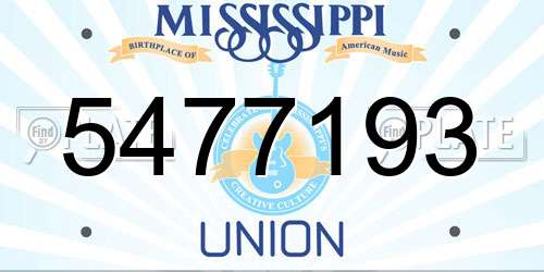 5477193 Mississippi License Plate