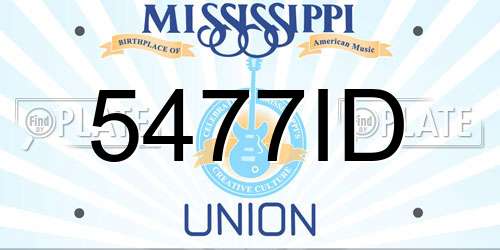 5477ID Mississippi License Plate