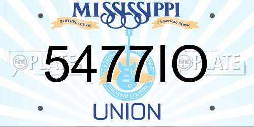 5477IO Mississippi License Plate