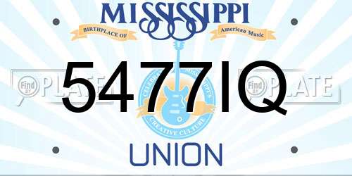 5477IQ Mississippi License Plate