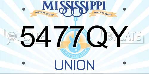 5477QY Mississippi License Plate