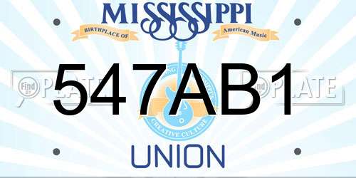 547AB1 Mississippi License Plate
