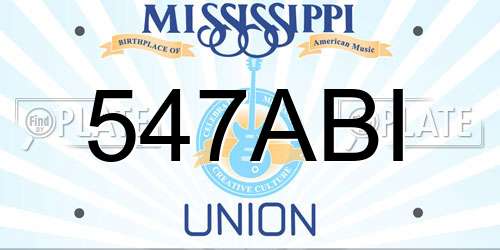 547ABI Mississippi License Plate