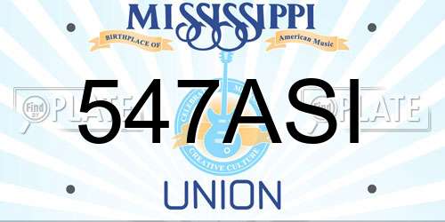 547ASI Mississippi License Plate