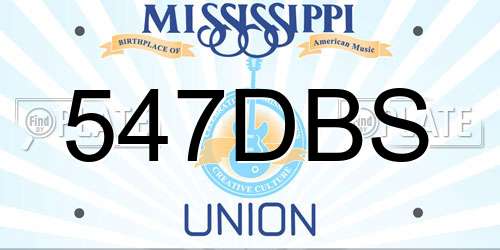 547DBS Mississippi License Plate