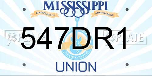 547DR1 Mississippi License Plate