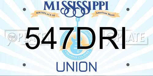 547DRI Mississippi License Plate