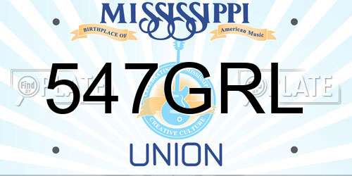 547GRL Mississippi License Plate