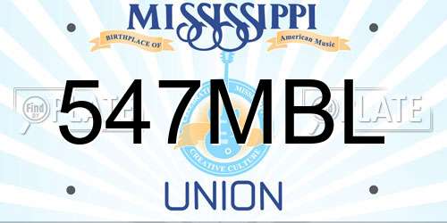 547MBL Mississippi License Plate