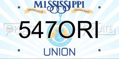 547ORI Mississippi License Plate