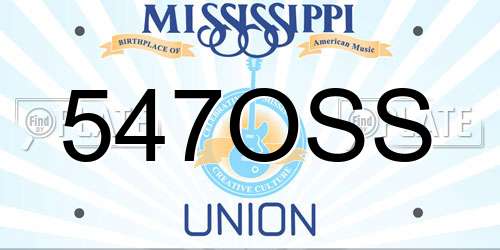 547OSS Mississippi License Plate