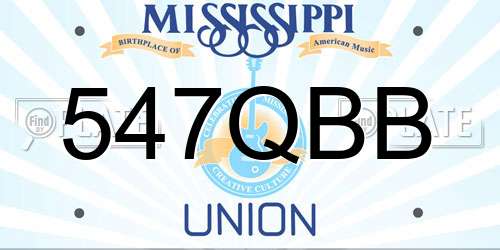 547QBB Mississippi License Plate
