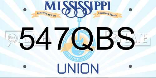 547QBS Mississippi License Plate