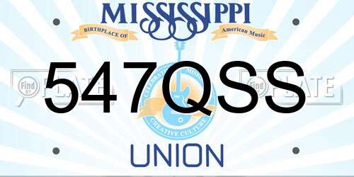 547QSS Mississippi License Plate