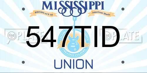 547TID Mississippi License Plate