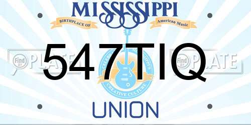 547TIQ Mississippi License Plate