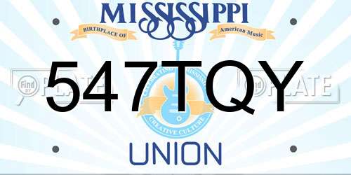 547TQY Mississippi License Plate