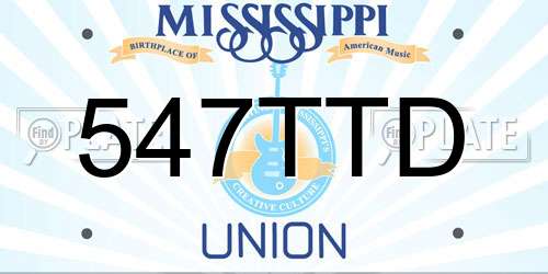547TTD Mississippi License Plate