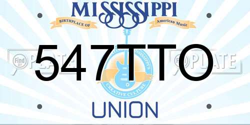 547TTO Mississippi License Plate