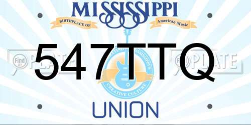 547TTQ Mississippi License Plate