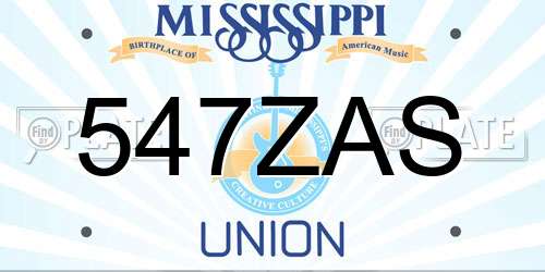 547ZAS Mississippi License Plate