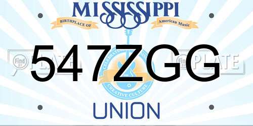 547ZGG Mississippi License Plate