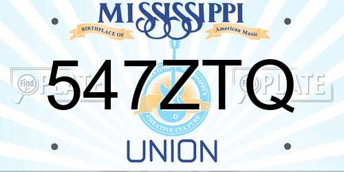 547ZTQ Mississippi License Plate