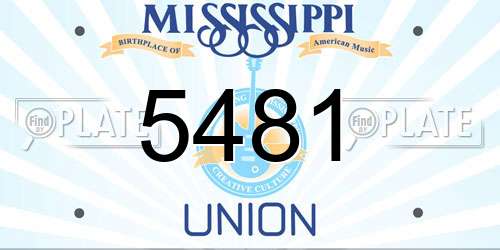 5481 Mississippi License Plate