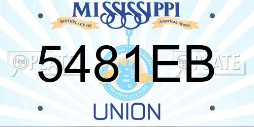 5481EB Mississippi License Plate